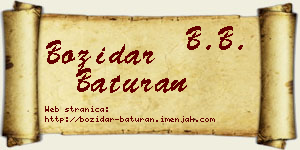 Božidar Baturan vizit kartica